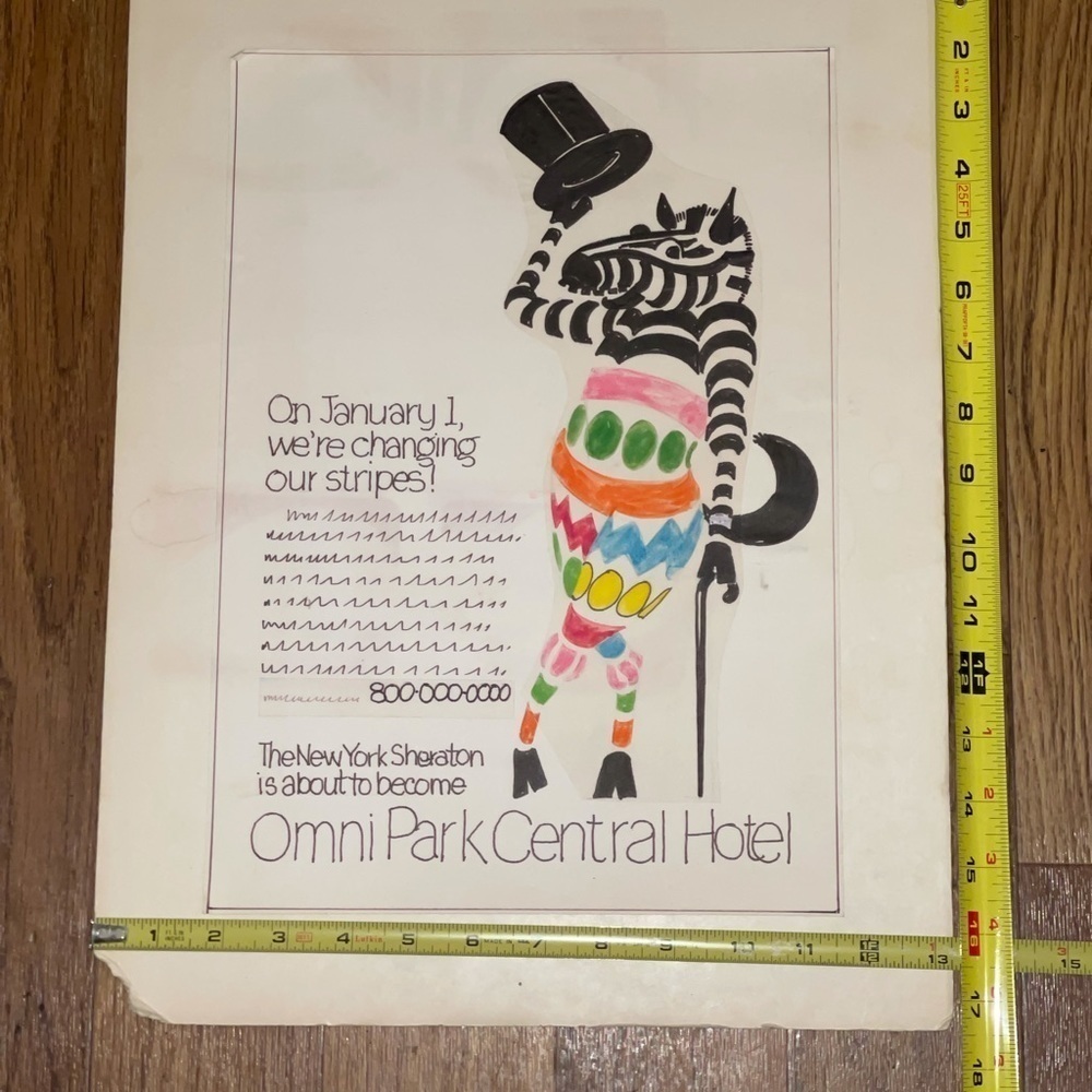 1983 Vintage original poster Ad NY Sheraton Hotel